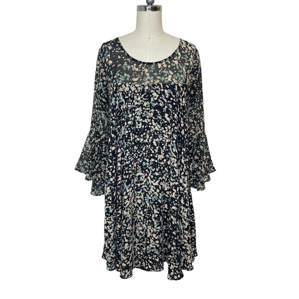 NWT Anthropologie Paper Crown Droplets Dress A-Line Pullover 3/4 Bell Sleeve MP - Picture 4 of 14